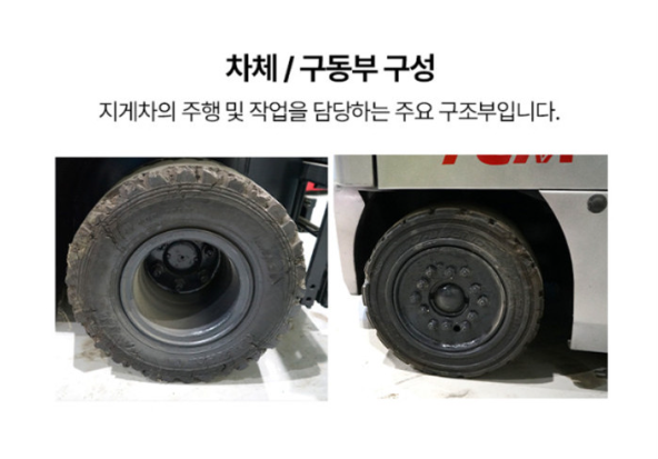 [중고] 전동 지게차 2.5톤 좌식 카운터밸런스 2단 4M TCM FB25-7 F/B, 더블타이어, 신품 배터리, 2011년형