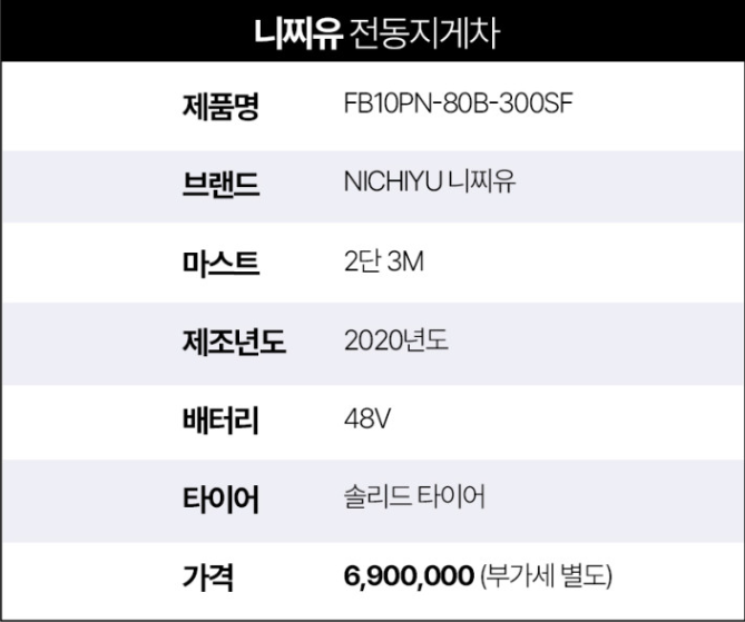 [중고] 1톤 카운터밸런스 2단 3M 니찌유 FB10PN -80B-300SF 2020년형
